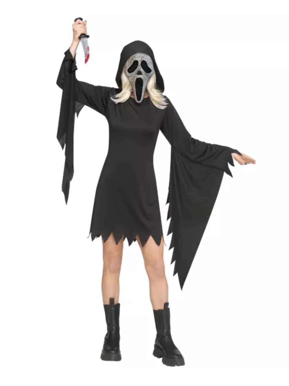 Women’s Bling Ghost Face Dress Costume